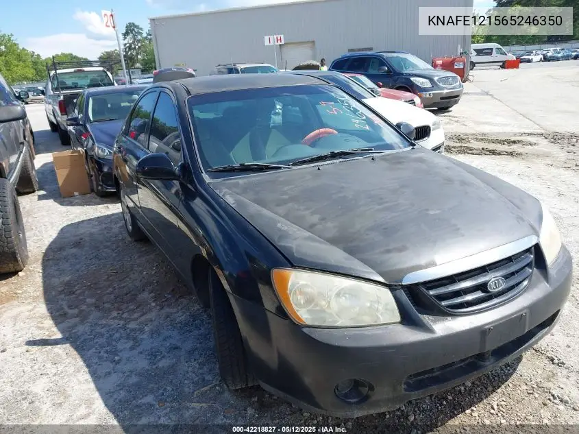 2006 Kia Spectra Ex/Lx/Sx VIN: KNAFE121565246350 Lot: 42218827