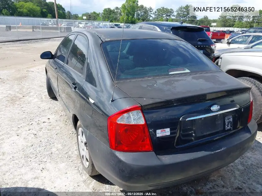 2006 Kia Spectra Ex/Lx/Sx VIN: KNAFE121565246350 Lot: 42218827