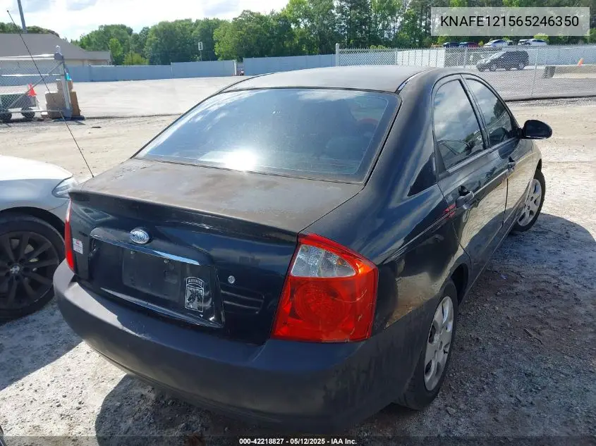 2006 Kia Spectra Ex/Lx/Sx VIN: KNAFE121565246350 Lot: 42218827