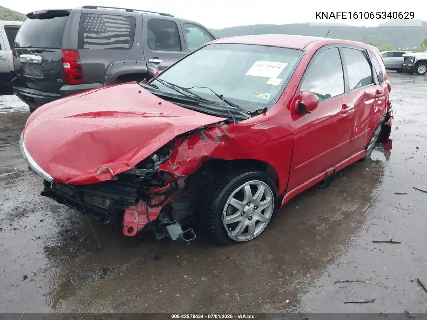 2006 Kia Spectra VIN: KNAFE161065340629 Lot: 42579434