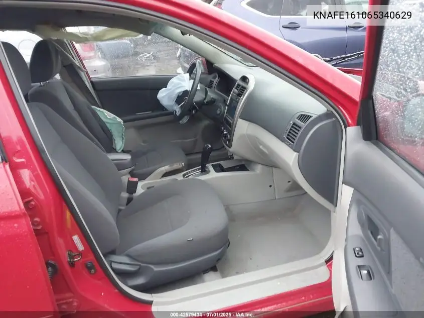 2006 Kia Spectra VIN: KNAFE161065340629 Lot: 42579434