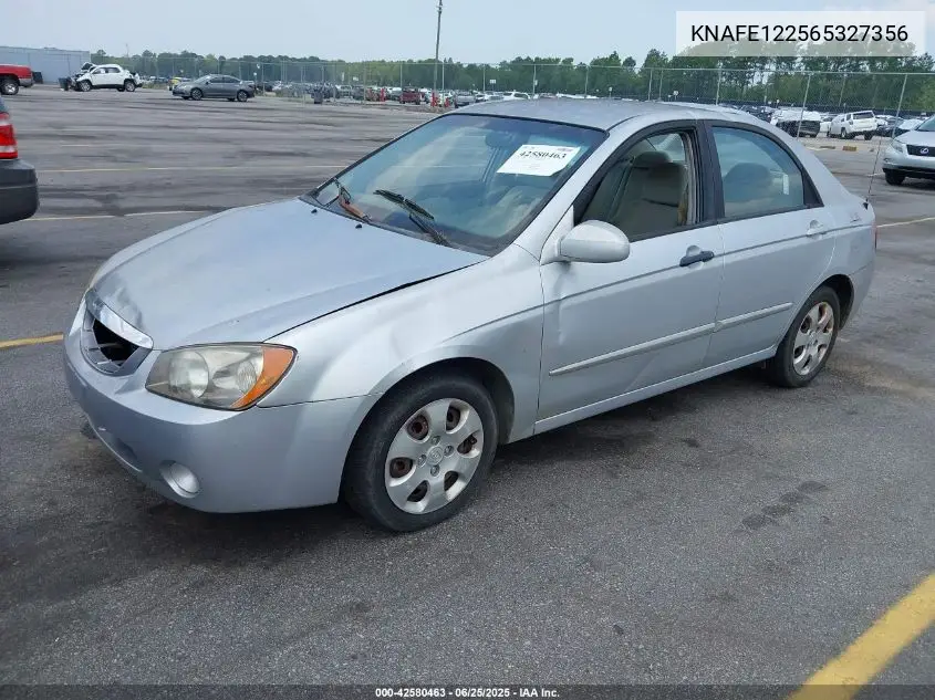 2006 Kia Spectra Ex/Lx/Sx VIN: KNAFE122565327356 Lot: 42580463