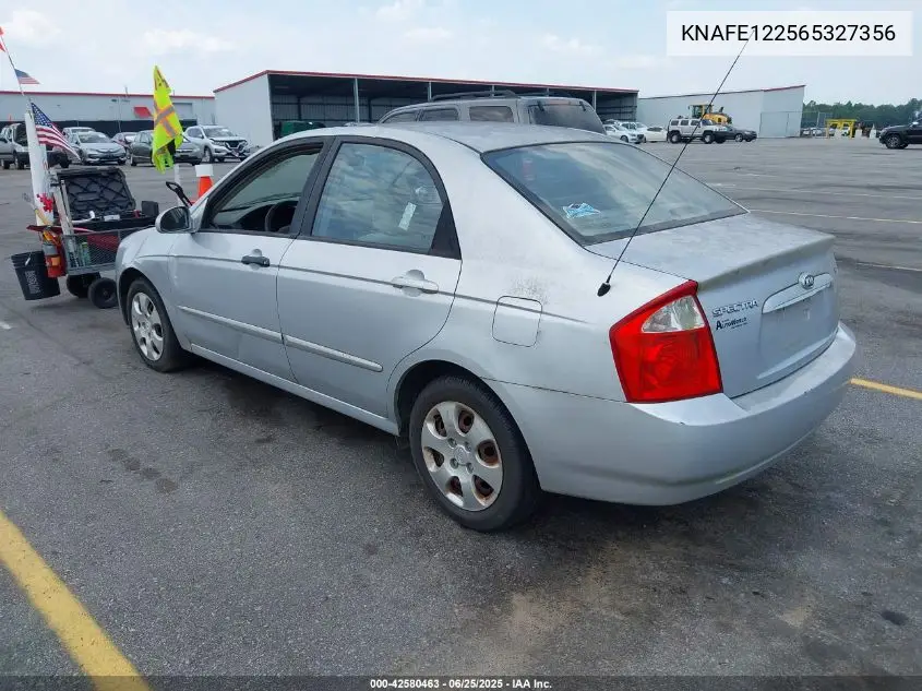 2006 Kia Spectra Ex/Lx/Sx VIN: KNAFE122565327356 Lot: 42580463