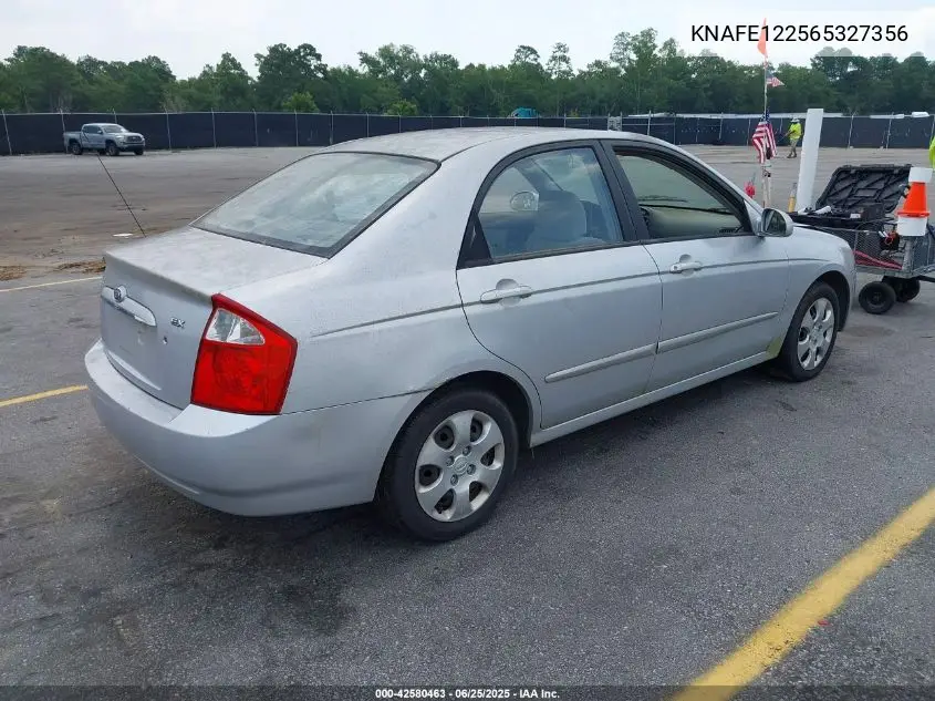 2006 Kia Spectra Ex/Lx/Sx VIN: KNAFE122565327356 Lot: 42580463