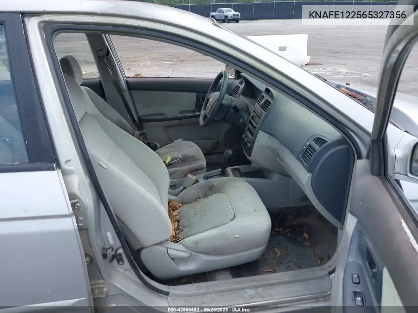 2006 Kia Spectra Ex/Lx/Sx VIN: KNAFE122565327356 Lot: 42580463