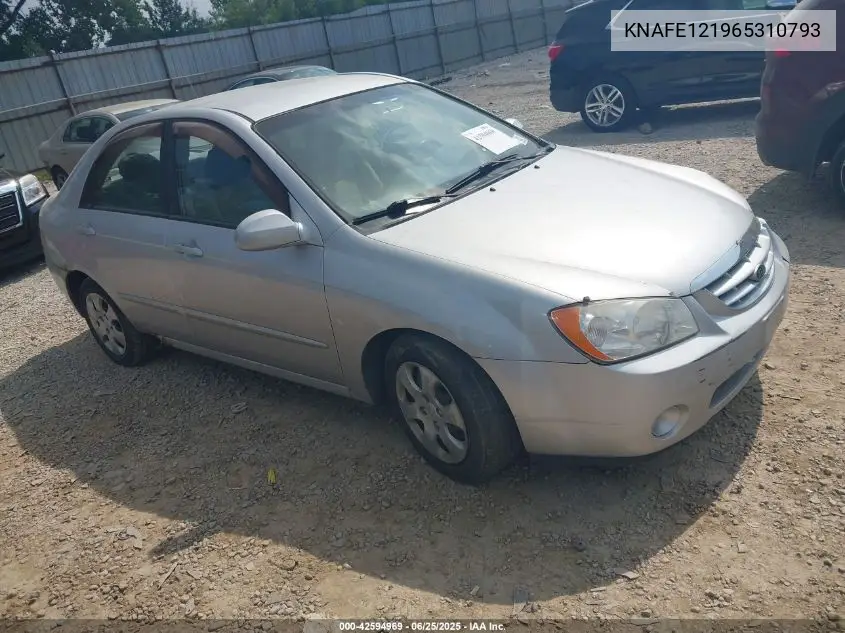 2006 Kia Spectra Ex/Lx/Sx VIN: KNAFE121965310793 Lot: 42594969