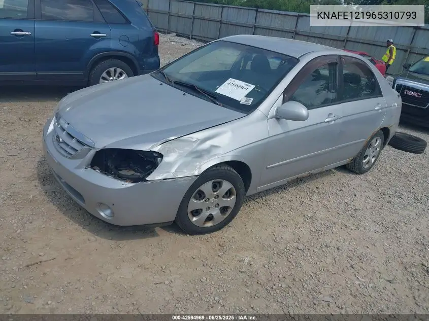 2006 Kia Spectra Ex/Lx/Sx VIN: KNAFE121965310793 Lot: 42594969