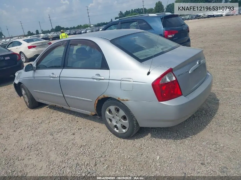 2006 Kia Spectra Ex/Lx/Sx VIN: KNAFE121965310793 Lot: 42594969