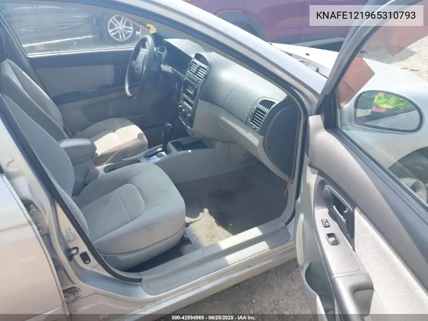 2006 Kia Spectra Ex/Lx/Sx VIN: KNAFE121965310793 Lot: 42594969