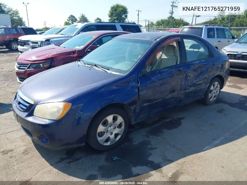 2006 Kia Spectra Ex/Lx/Sx VIN: KNAFE121765271959 Lot: 42600892