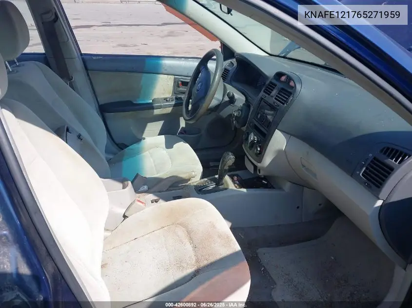 2006 Kia Spectra Ex/Lx/Sx VIN: KNAFE121765271959 Lot: 42600892