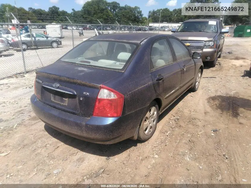 2006 Kia Spectra Ex/Lx/Sx VIN: KNAFE121665249872 Lot: 42622024