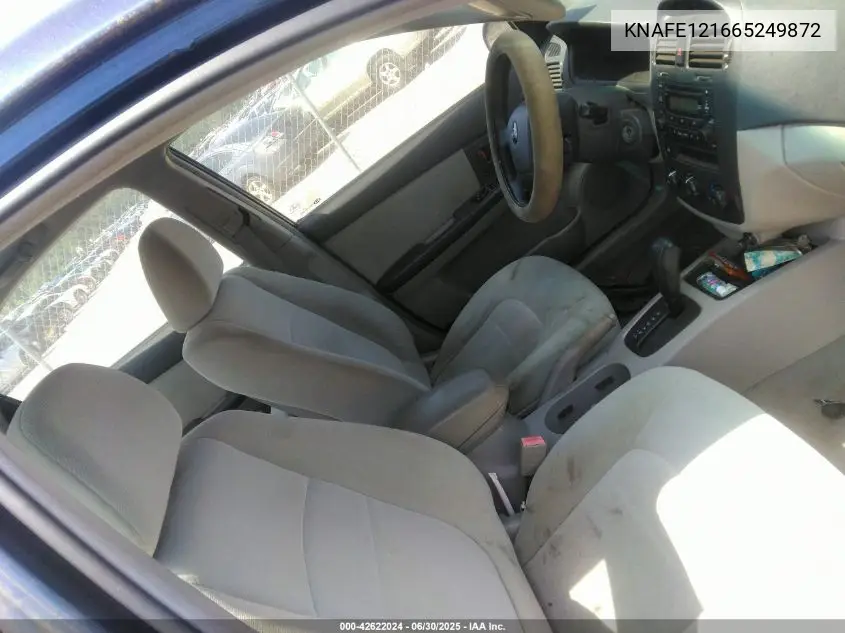 2006 Kia Spectra Ex/Lx/Sx VIN: KNAFE121665249872 Lot: 42622024