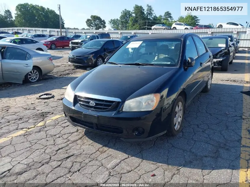 2006 Kia Spectra Ex/Lx/Sx VIN: KNAFE121865354977 Lot: 42623945