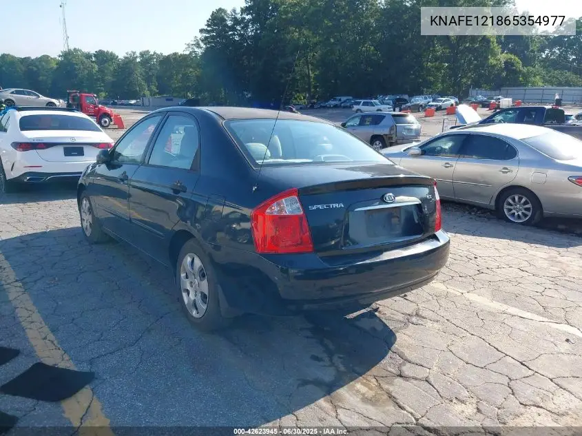 2006 Kia Spectra Ex/Lx/Sx VIN: KNAFE121865354977 Lot: 42623945