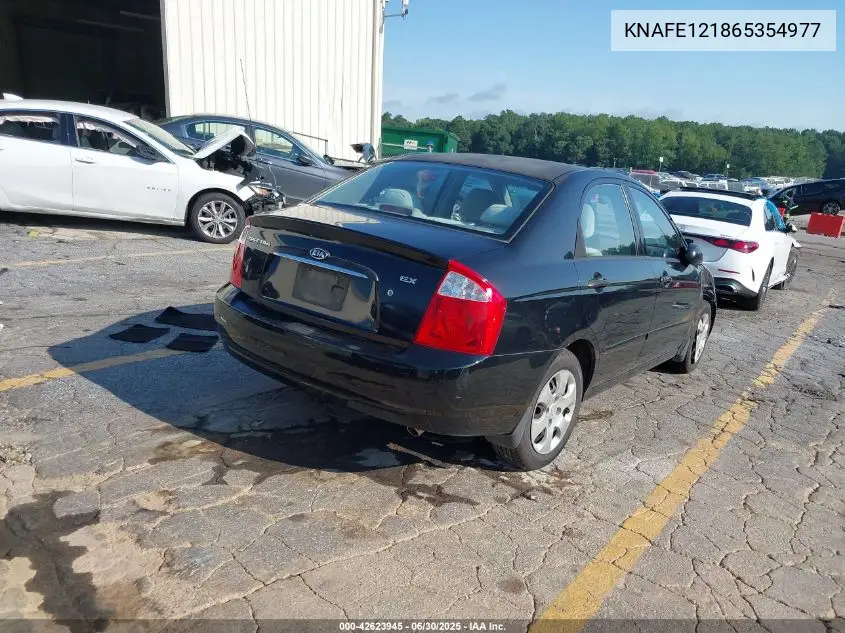 2006 Kia Spectra Ex/Lx/Sx VIN: KNAFE121865354977 Lot: 42623945