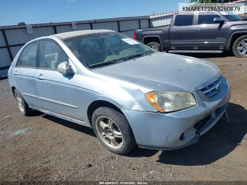 2006 Kia Spectra Ex/Lx/Sx VIN: KNAFE122865260879 Lot: 42663970