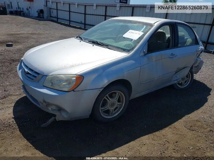 2006 Kia Spectra Ex/Lx/Sx VIN: KNAFE122865260879 Lot: 42663970
