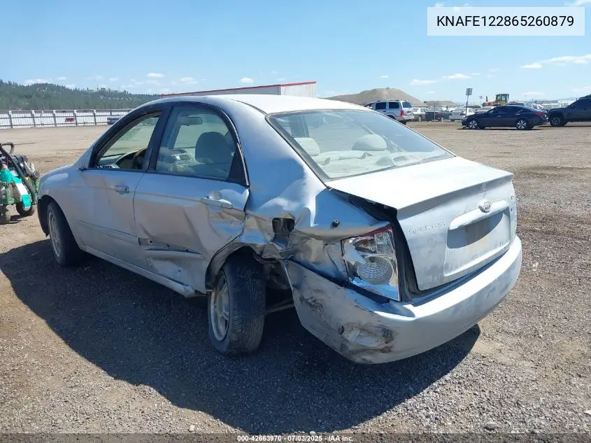 2006 Kia Spectra Ex/Lx/Sx VIN: KNAFE122865260879 Lot: 42663970