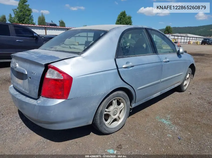 2006 Kia Spectra Ex/Lx/Sx VIN: KNAFE122865260879 Lot: 42663970