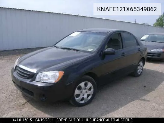 2006 Kia Spectra New Spectra Lx/Ex VIN: KNAFE121X65349862 Lot: 8115615