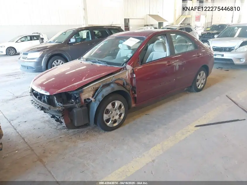 2007 Kia Spectra Ex VIN: KNAFE122275446810 Lot: 42043074