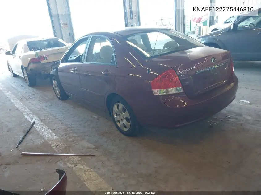 2007 Kia Spectra Ex VIN: KNAFE122275446810 Lot: 42043074