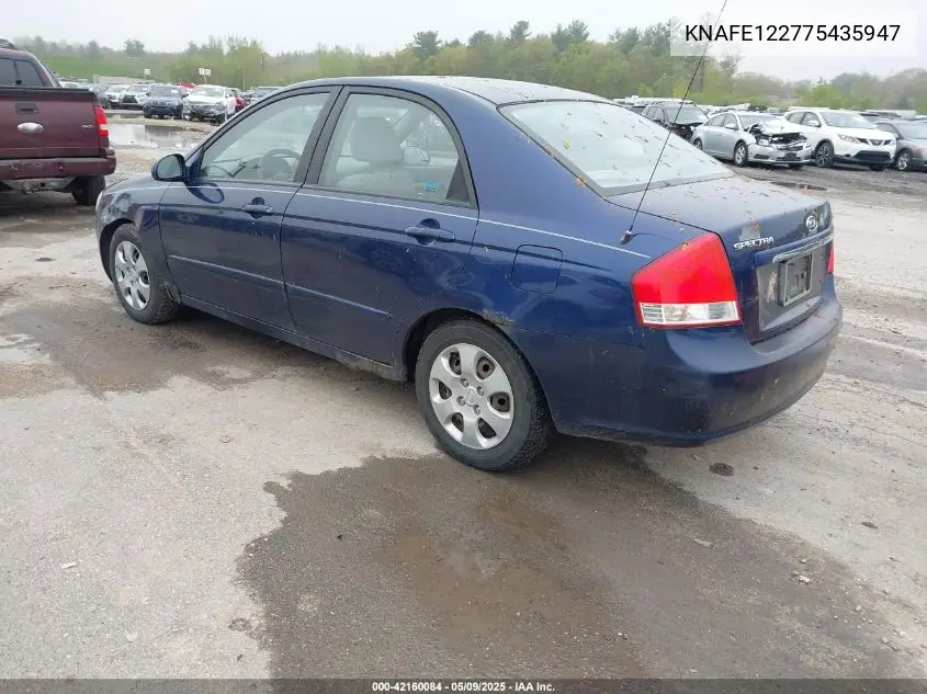 2007 Kia Spectra Ex VIN: KNAFE122775435947 Lot: 42160084