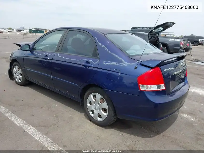 2007 Kia Spectra Ex VIN: KNAFE122775468060 Lot: 42225413