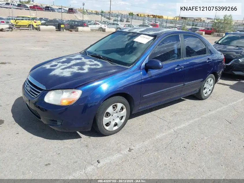 2007 Kia Spectra Ex VIN: KNAFE121075399266 Lot: 42257102