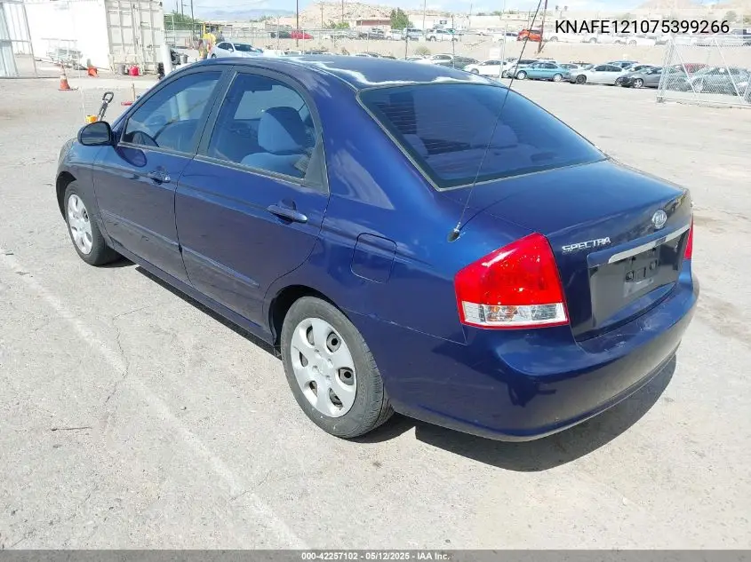 2007 Kia Spectra Ex VIN: KNAFE121075399266 Lot: 42257102