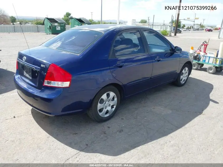 2007 Kia Spectra Ex VIN: KNAFE121075399266 Lot: 42257102