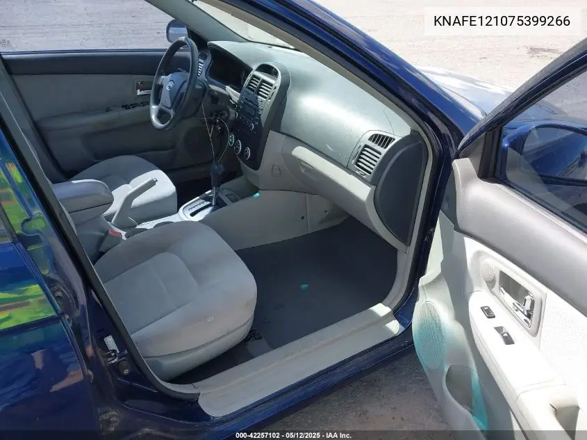 2007 Kia Spectra Ex VIN: KNAFE121075399266 Lot: 42257102