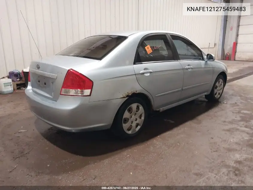 2007 Kia Spectra Ex VIN: KNAFE121275459483 Lot: 42574783