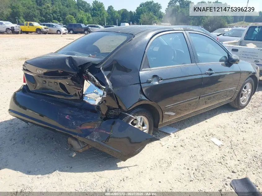 2007 Kia Spectra Ex VIN: KNAFE121475396239 Lot: 42607372