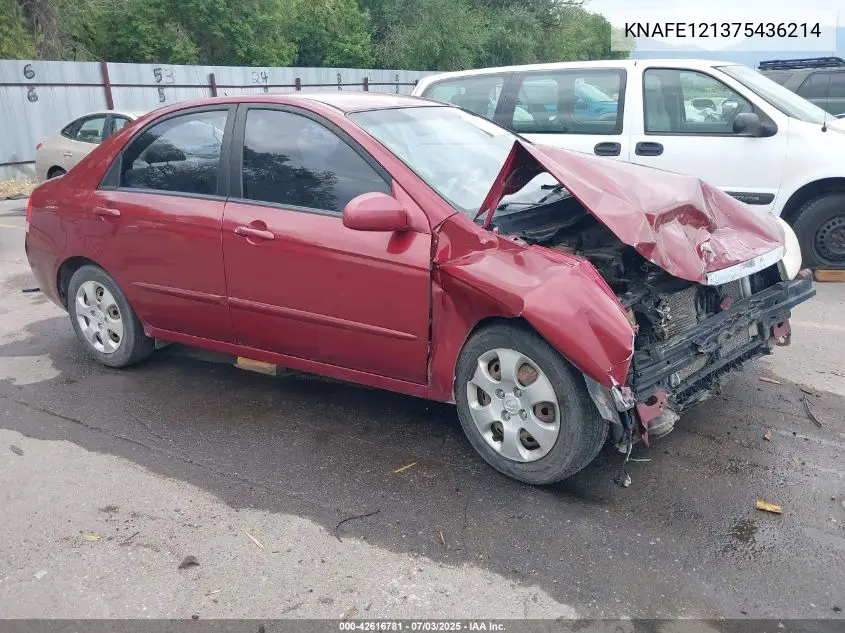 2007 Kia Spectra Ex VIN: KNAFE121375436214 Lot: 42616781