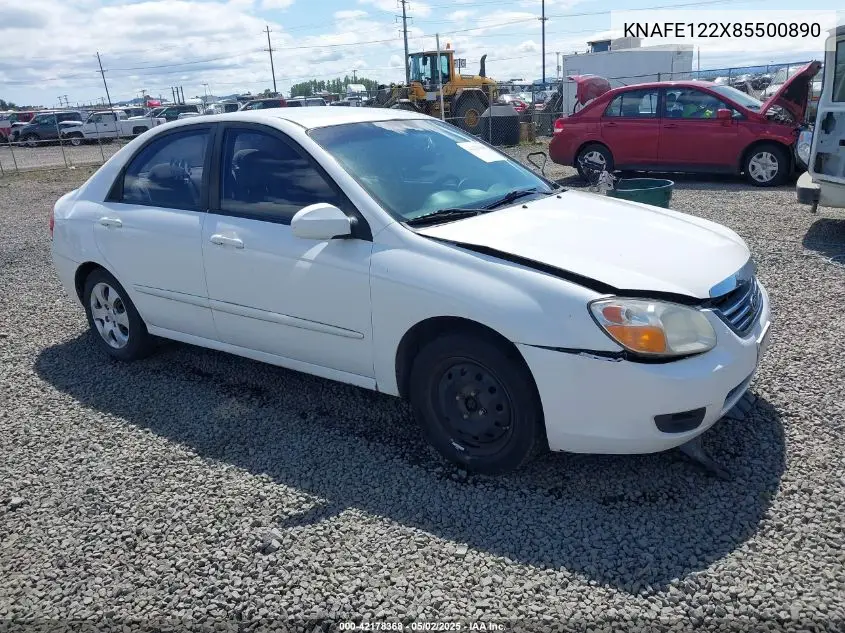 2008 Kia Spectra Ex VIN: KNAFE122X85500890 Lot: 42178368