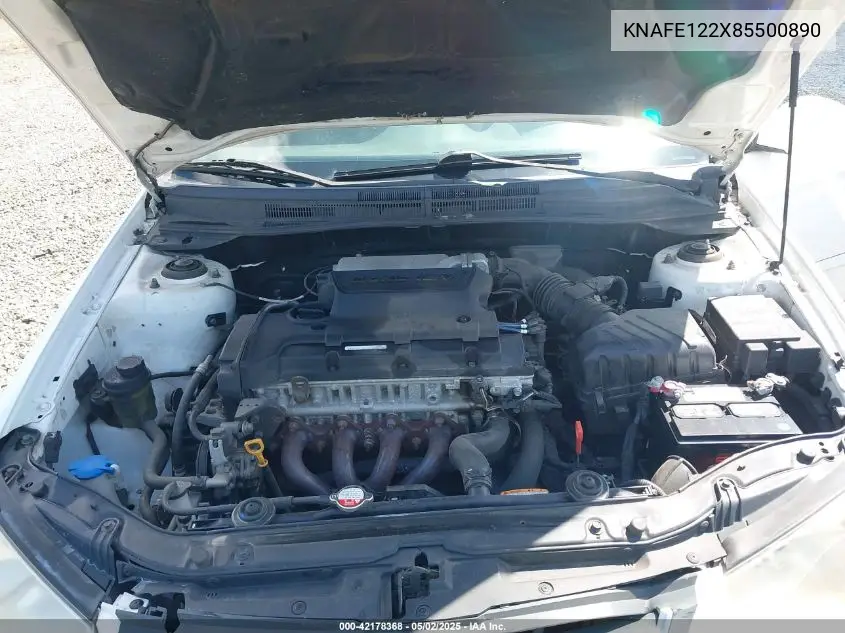 2008 Kia Spectra Ex VIN: KNAFE122X85500890 Lot: 42178368