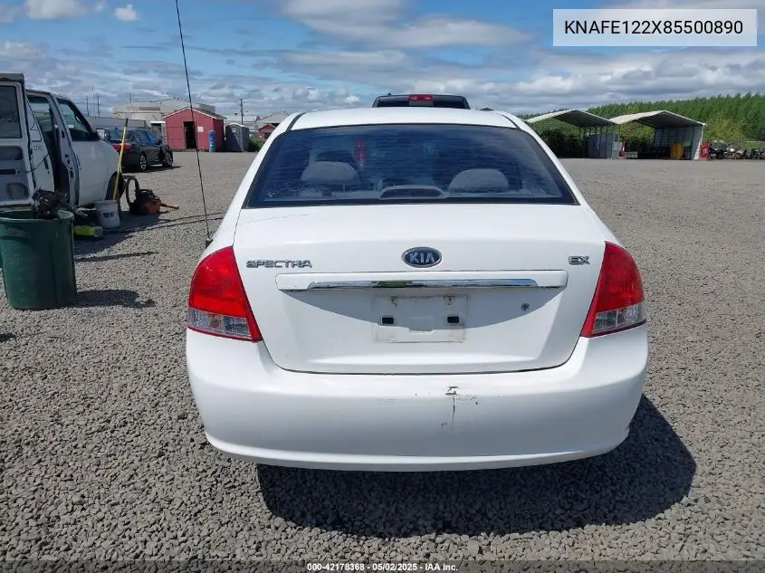 2008 Kia Spectra Ex VIN: KNAFE122X85500890 Lot: 42178368