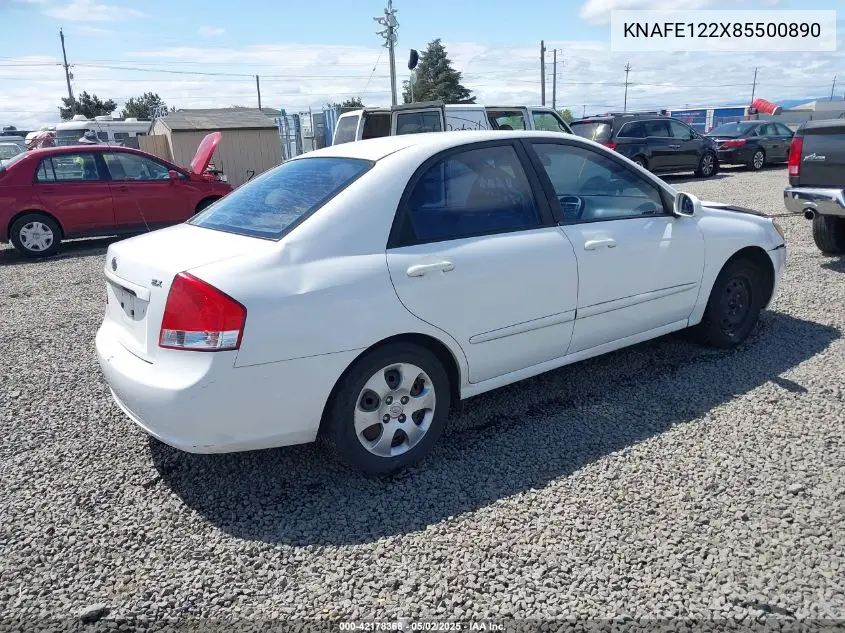 2008 Kia Spectra Ex VIN: KNAFE122X85500890 Lot: 42178368