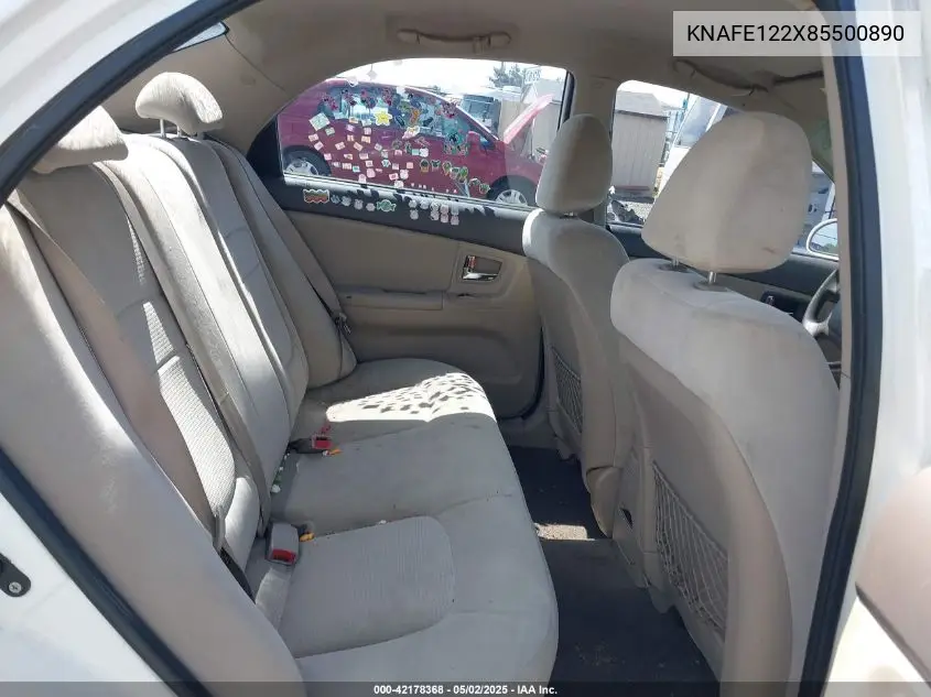 2008 Kia Spectra Ex VIN: KNAFE122X85500890 Lot: 42178368