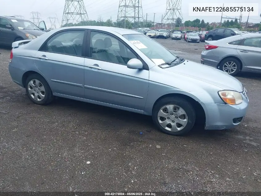 2008 Kia Spectra Ex VIN: KNAFE122685575134 Lot: 42178504