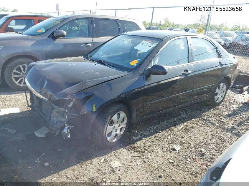 2008 Kia Spectra Ex VIN: KNAFE121185523658 Lot: 42232108