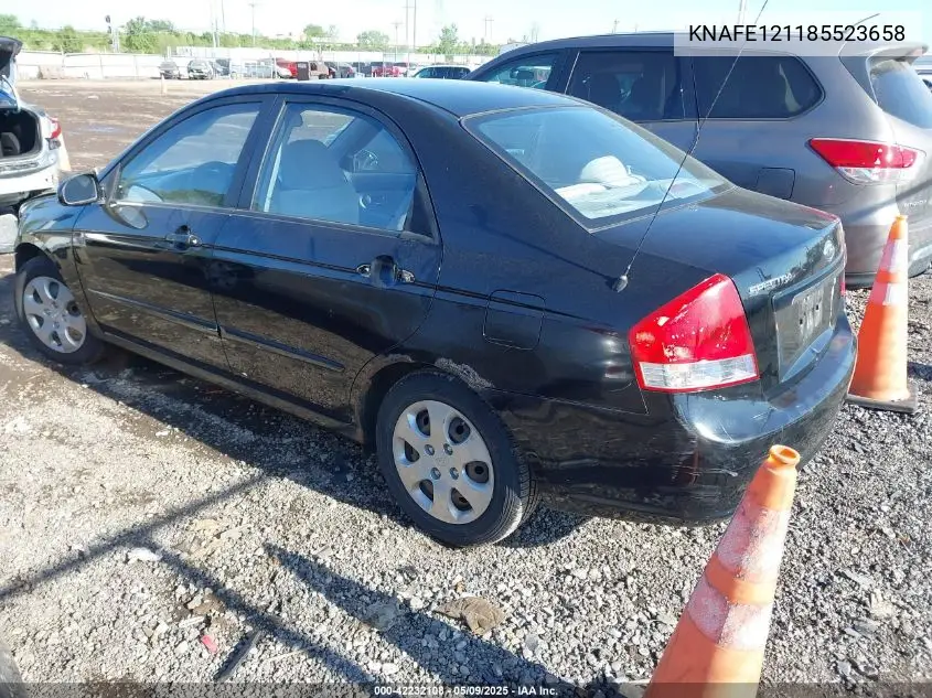 2008 Kia Spectra Ex VIN: KNAFE121185523658 Lot: 42232108