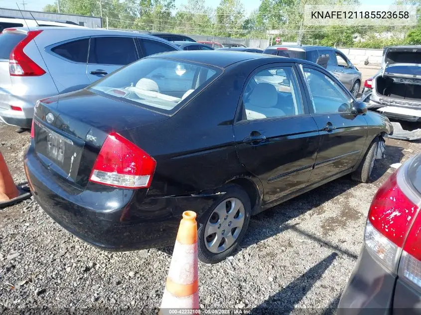 2008 Kia Spectra Ex VIN: KNAFE121185523658 Lot: 42232108