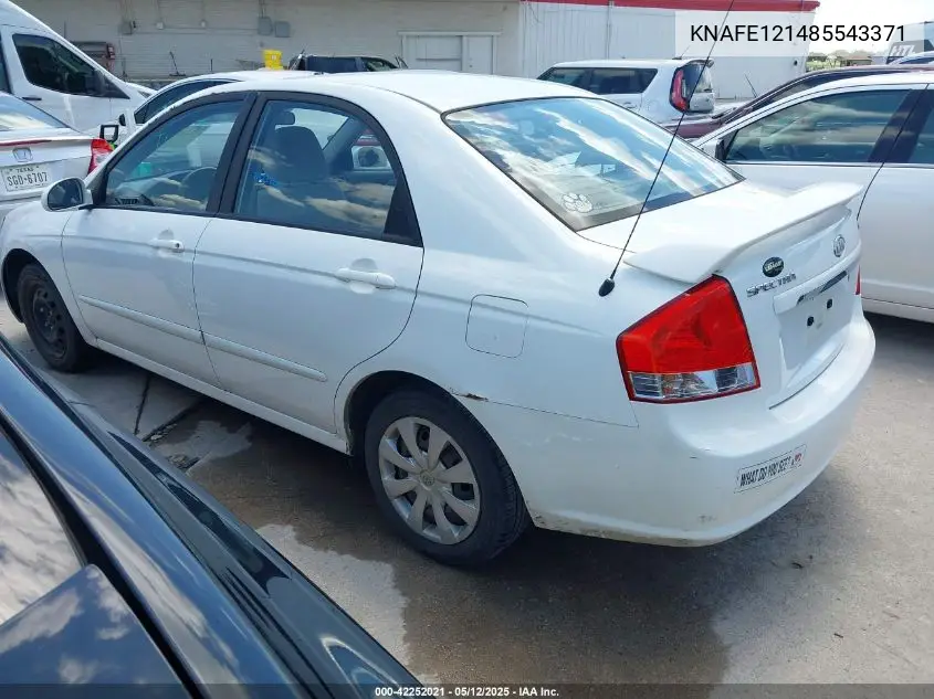 2008 Kia Spectra Ex VIN: KNAFE121485543371 Lot: 42252021
