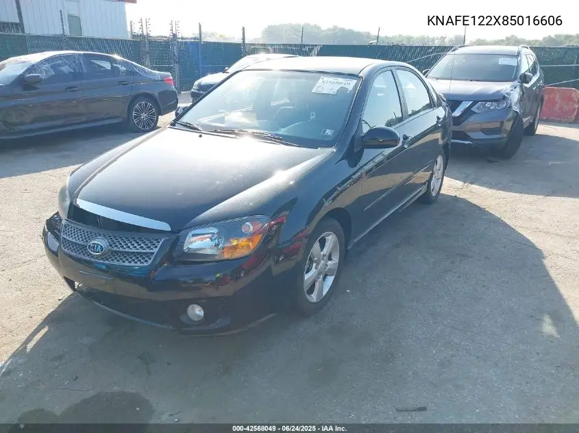 2008 Kia Spectra Sx VIN: KNAFE122X85016606 Lot: 42568049