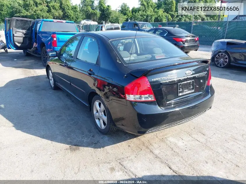 2008 Kia Spectra Sx VIN: KNAFE122X85016606 Lot: 42568049