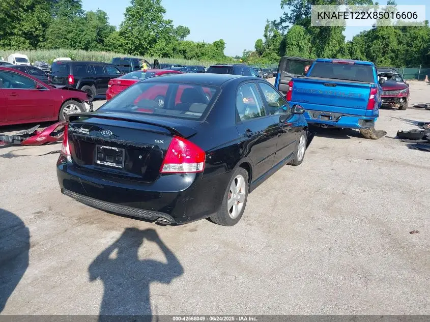 2008 Kia Spectra Sx VIN: KNAFE122X85016606 Lot: 42568049
