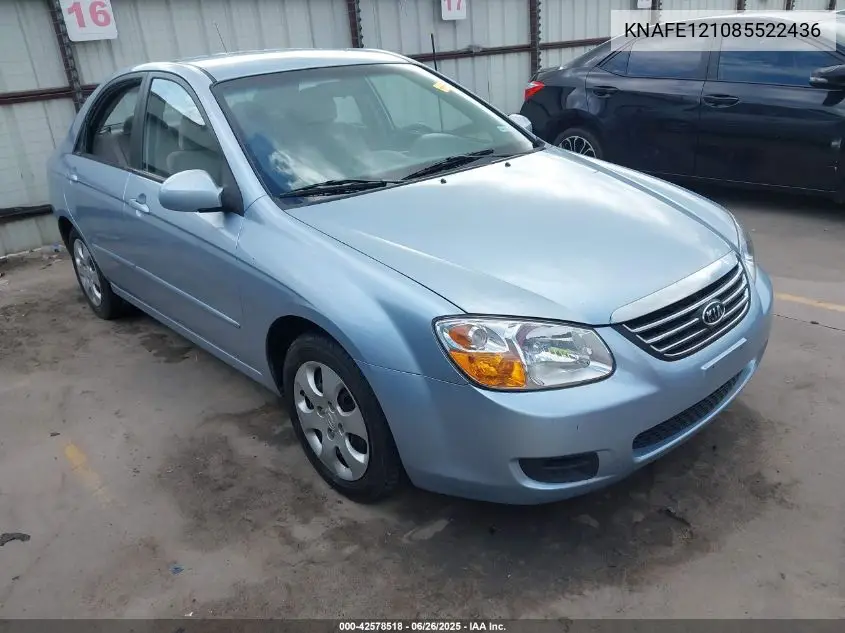 2008 Kia Spectra Ex VIN: KNAFE121085522436 Lot: 42578518